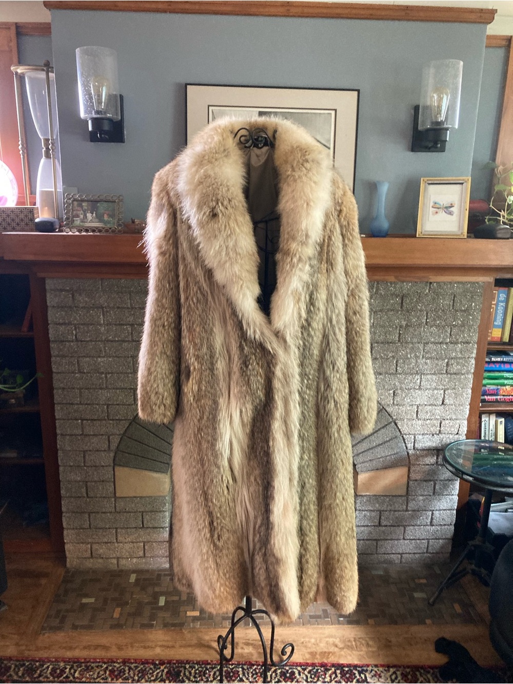 Women's Beige Full-Length Fur Peacoat - Luxe Neutral Outerwear